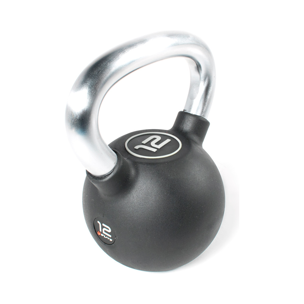 Olive mancuernas KETTLEBELL DE GOMA O'LIVE, 12 kg vista frontal