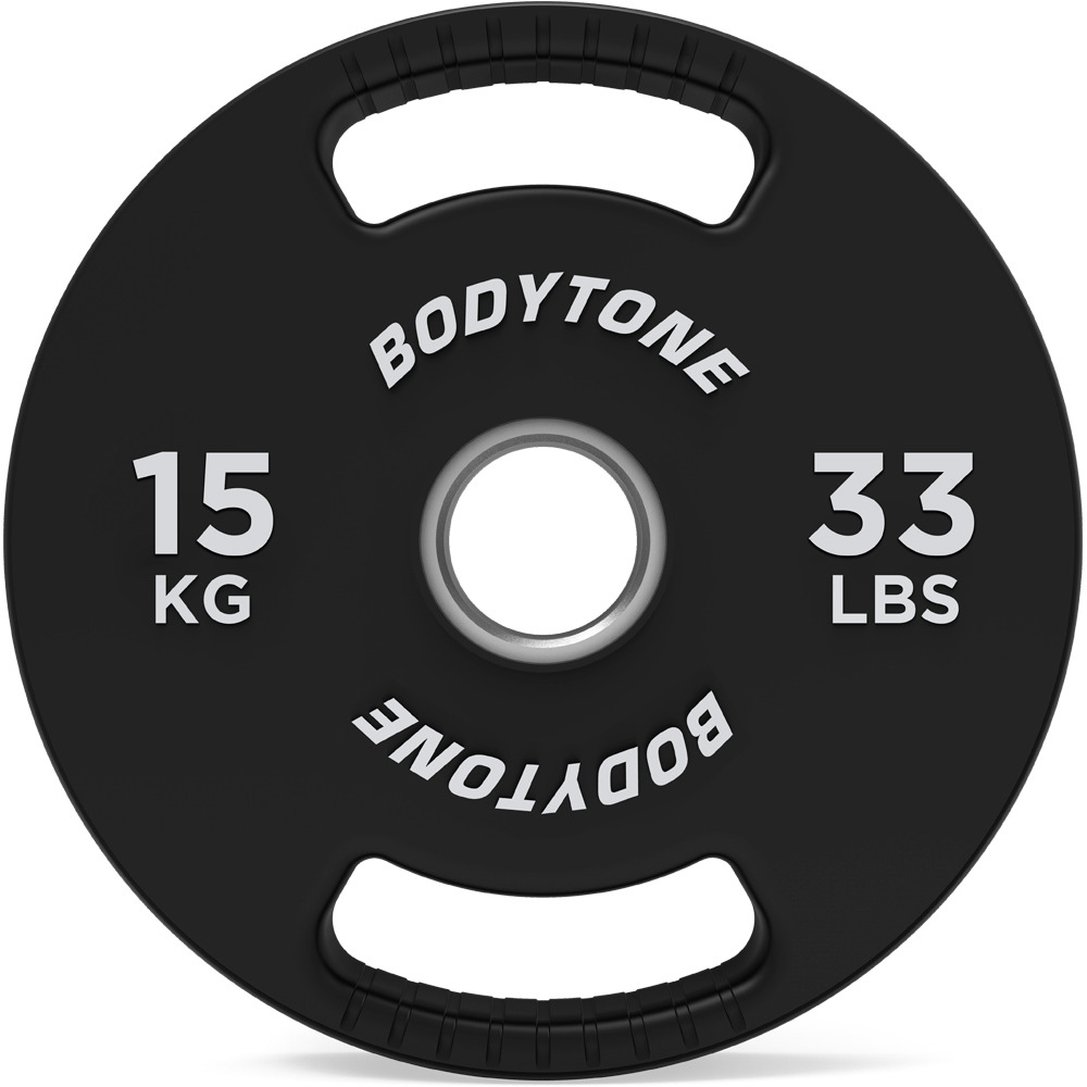 Bodytone disco pesas Disco olmpico  uretano  15 kg 50mm vista frontal