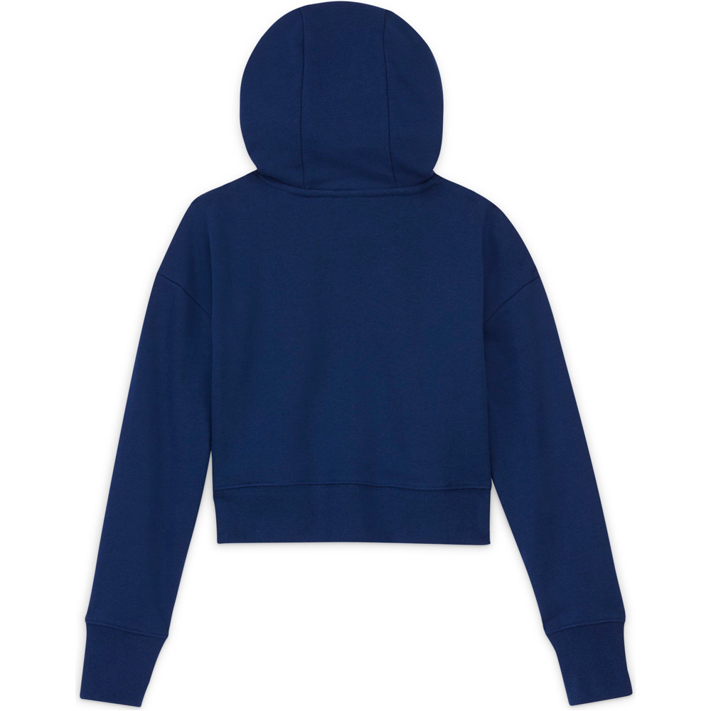 Nike sudadera niña G NSW CLUB FT CROP HOODIE HBR vista trasera