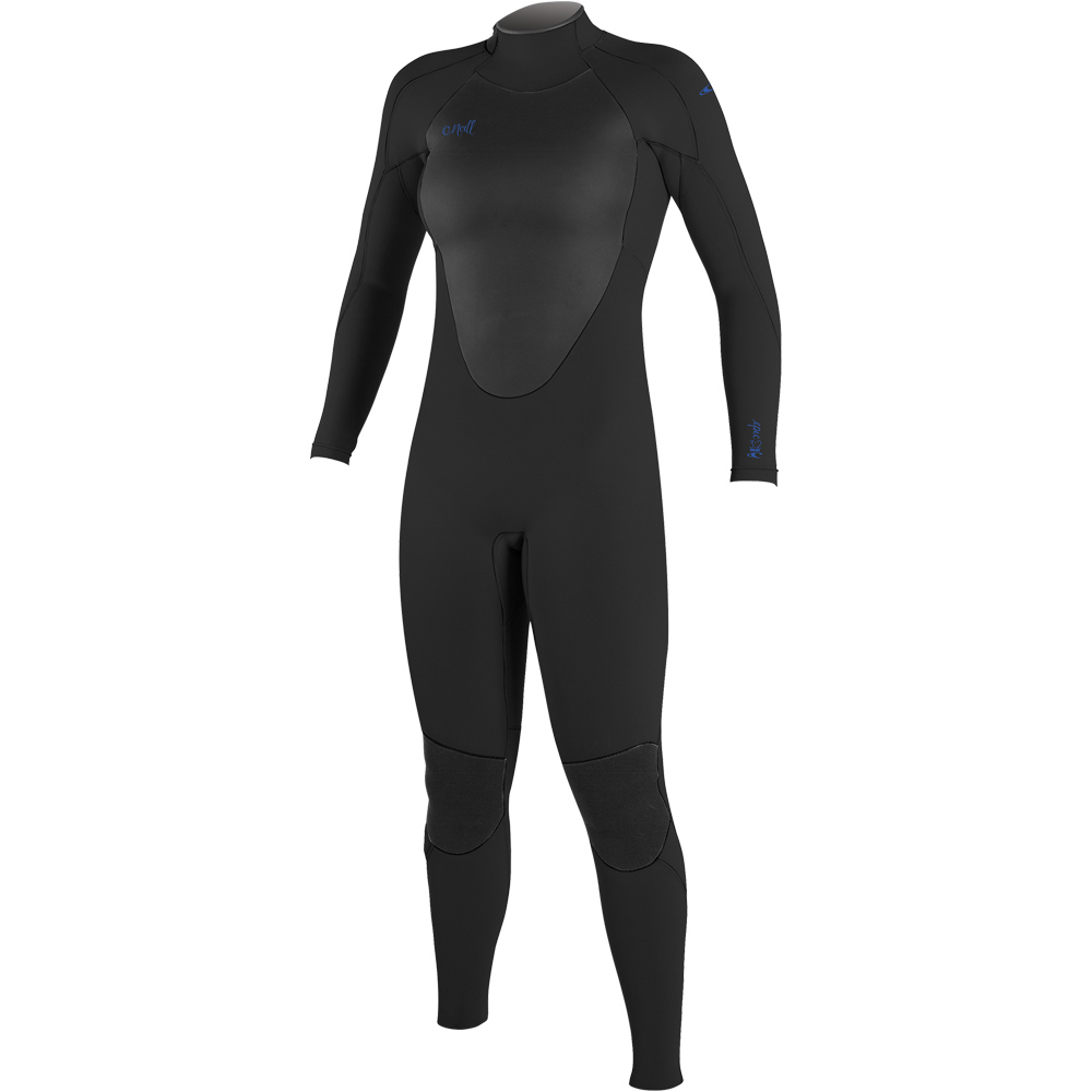 Back zip womens traje de neopreno Negro