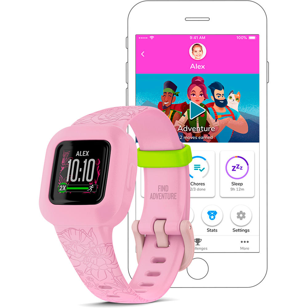 Garmin pulsera de actividad Vivofit jr3, Floral Rosa 02