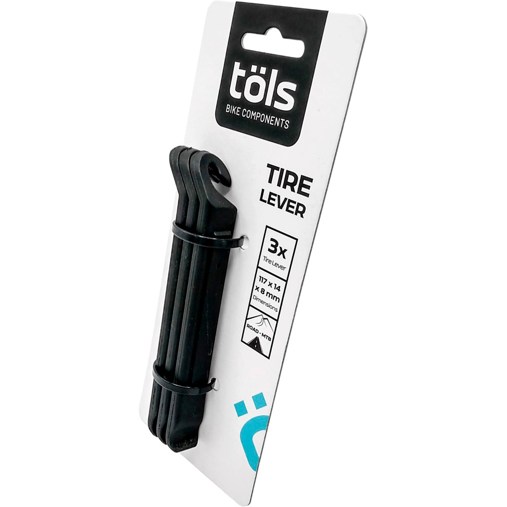 Tols desmontable bicicleta TOLS TYRE LEVERS BLACK vista frontal