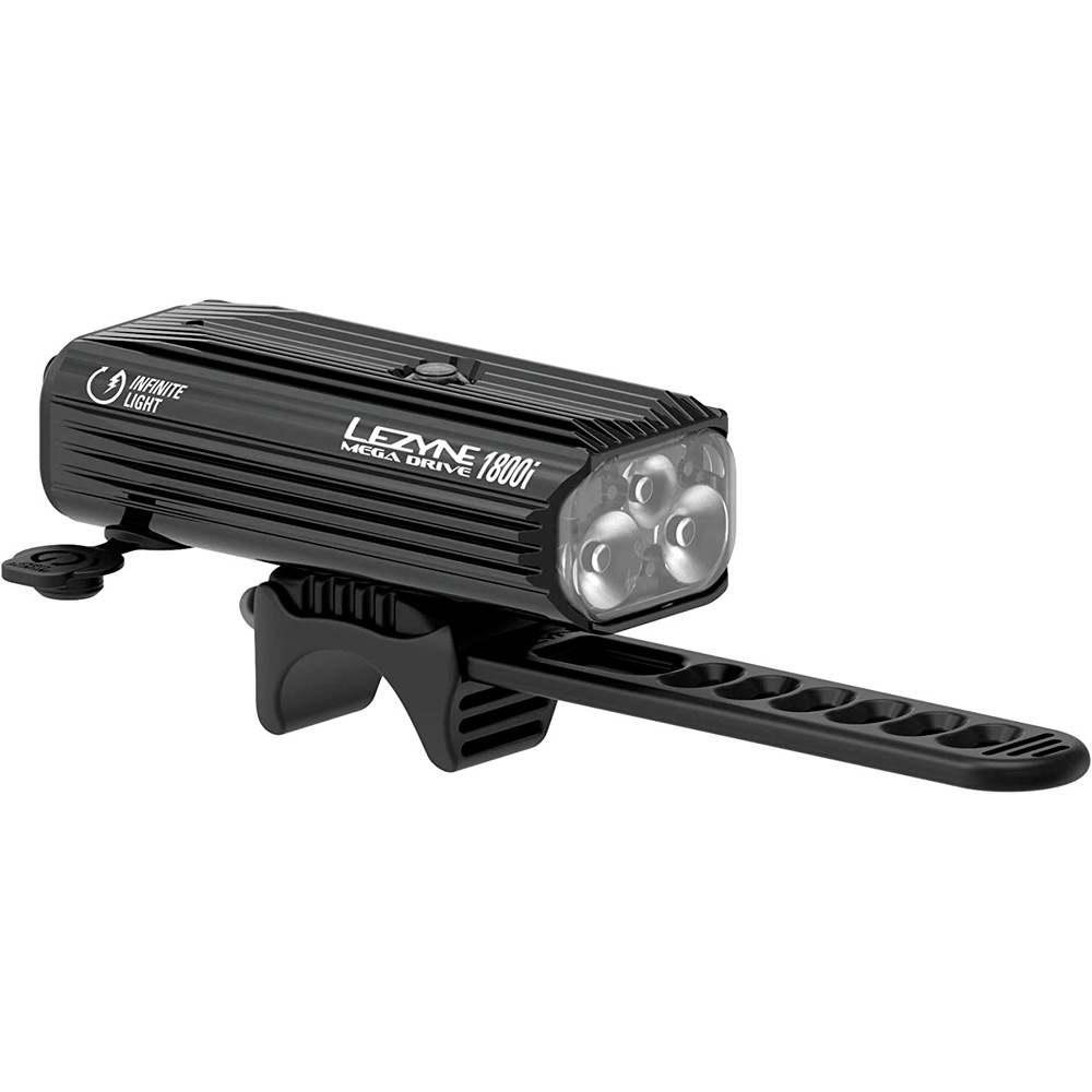 Lezyne luz delantera bicicleta MEGA DRIVE 1800i BLACK vista frontal