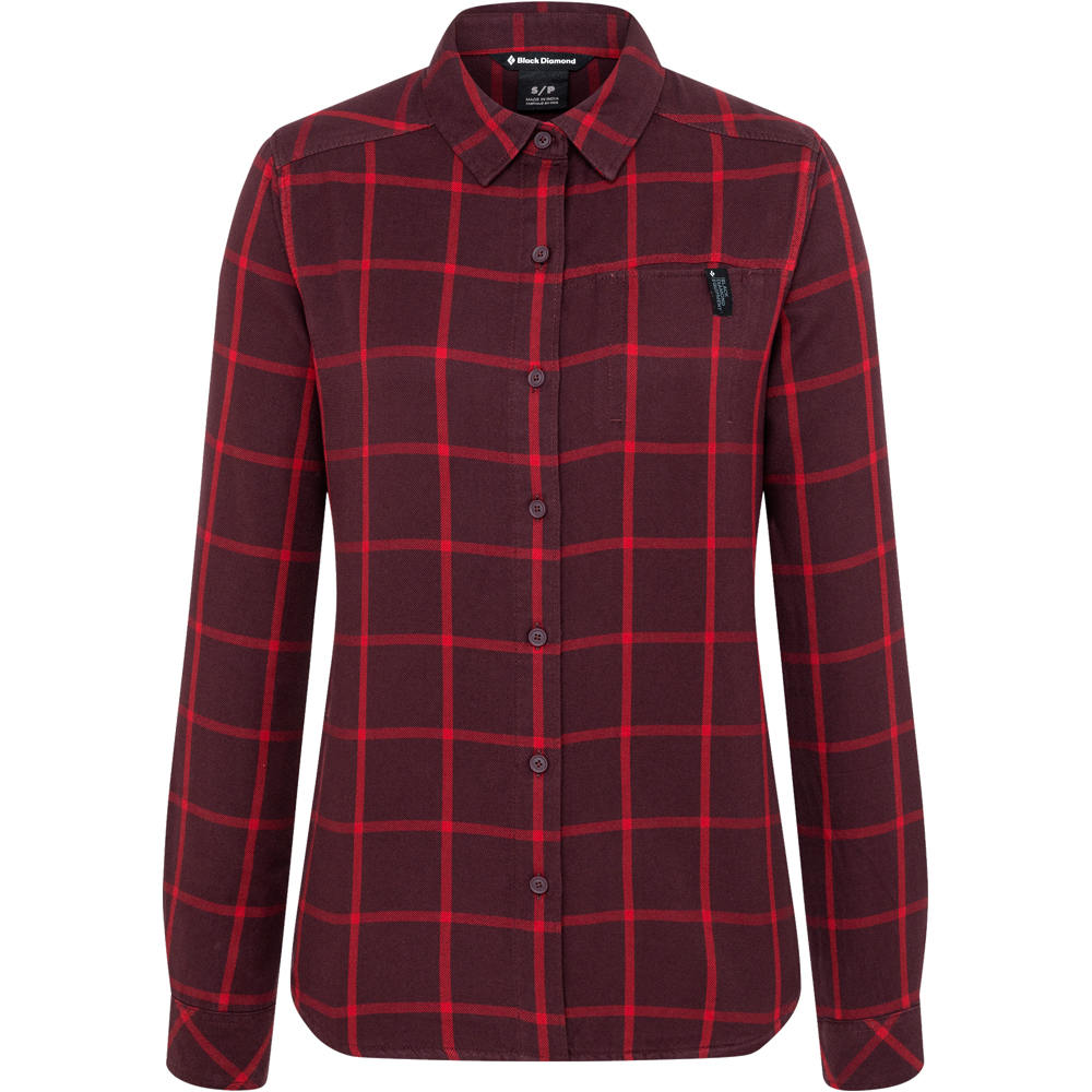 Black Diamond camisa montaña manga larga mujer W SERENITY LS FLANNEL SHIRT vista frontal