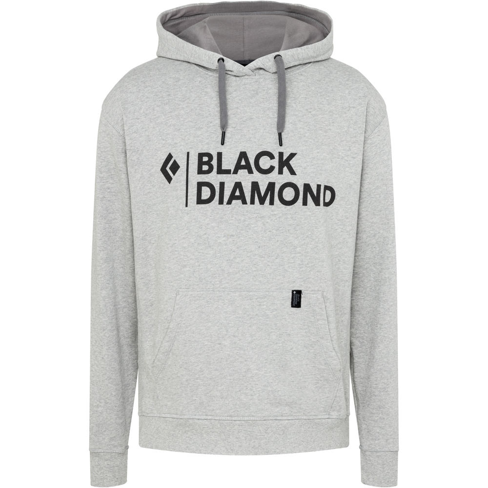 Black Diamond camiseta montaña manga larga hombre M STACKED LOGO HOODY GR vista frontal