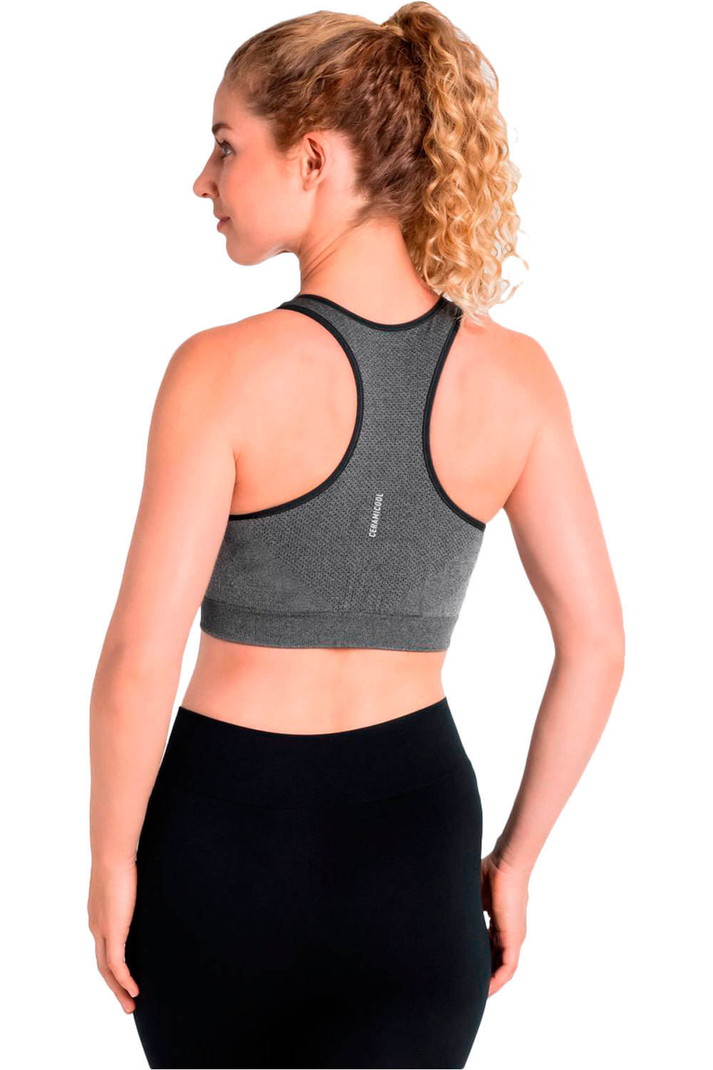 Odlo camiseta térmica manga corta mujer Sports Bra SEAMLESS MEDIUM CERAMICOOL vista trasera