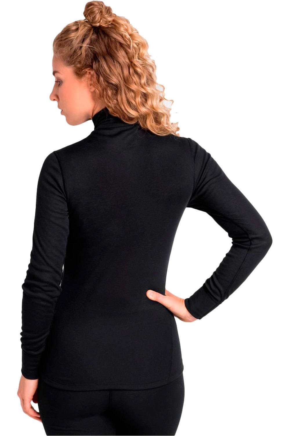 Odlo camiseta térmica manga larga mujer BL TOP Turtle neck l/s half zip ACTIVE W vista trasera