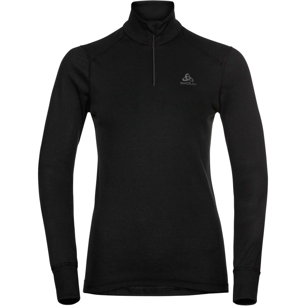 Odlo camiseta térmica manga larga mujer BL TOP Turtle neck l/s half zip ACTIVE W vista detalle