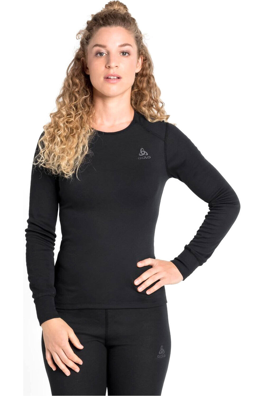 Odlo camiseta térmica manga larga mujer BL TOP crew neck l/s ACTIVE WARM ECO vista frontal