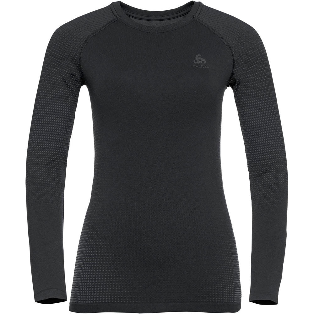 Odlo camiseta térmica manga larga mujer BL TOP Crew neck l/s PERFORMANCE WARM EC vista detalle