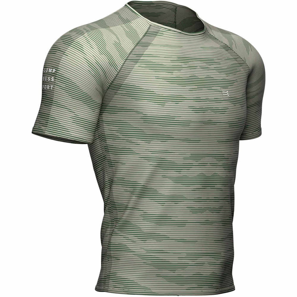 Compressport camiseta técnica manga corta hombre Training SS Tshirt Camo Stripe vista frontal