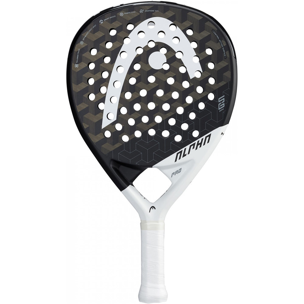 Head pala pádel adulto GRAPHENE 360+ ALPHA PRO SF vista frontal