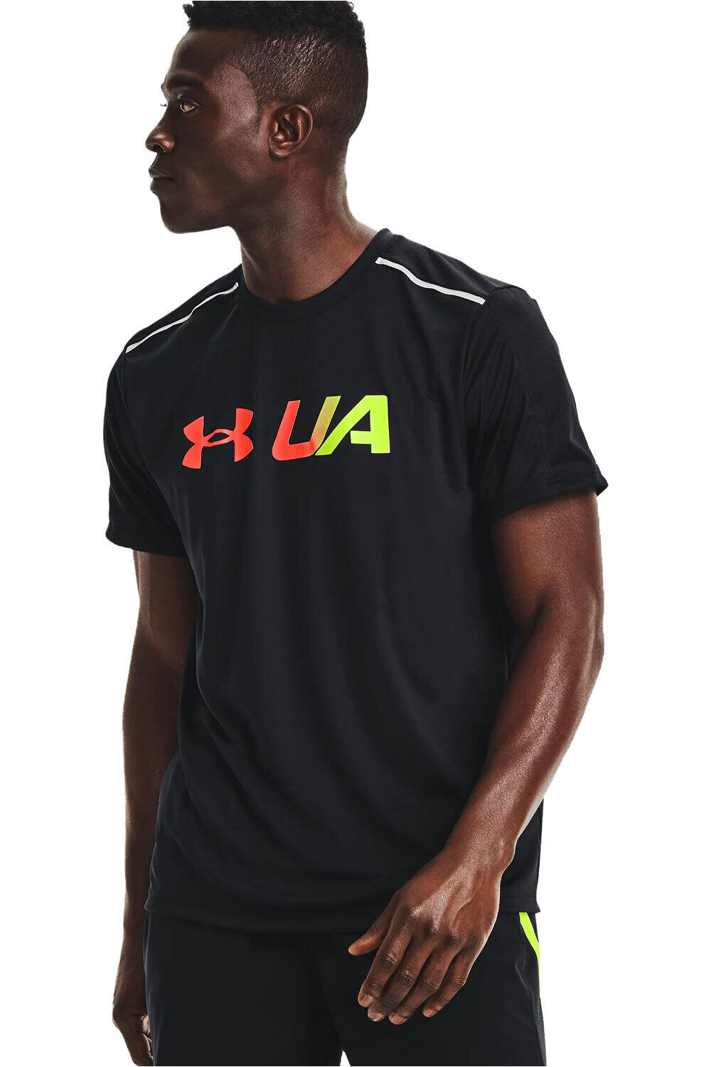 Under Armour camiseta técnica manga corta hombre UA RUN Graphic Print Fill SS vista frontal