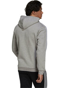 adidas sudadera hombre Essentials Fleece Logo 3 bandas con capucha vista trasera