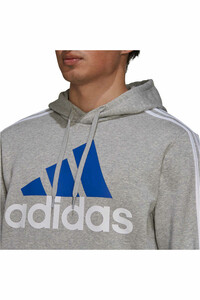 adidas sudadera hombre Essentials Fleece Logo 3 bandas con capucha vista detalle