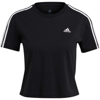 adidas camiseta manga corta mujer Essentials Loose Cropped 3 bandas vista frontal