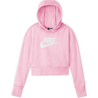 Nike sudadera niña G NSW CLUB FT CROP HOODIE HBR vista frontal