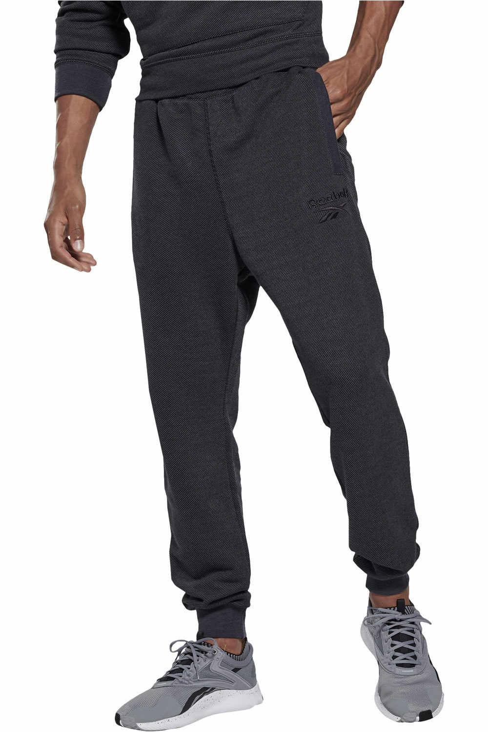 Reebok pantalon fitness hombre TE MELANGE JOGGER vista frontal