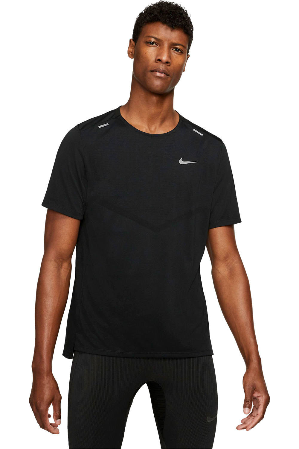 Dri-fit rise 365 camiseta técnica manga corta hombre Negro (M)