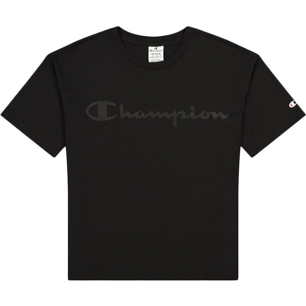 Crewneck t-shirt camiseta manga corta mujer Negro (M)