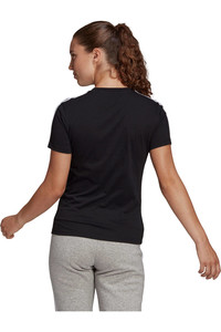 adidas camiseta manga corta mujer Essentials Slim LOUNGEWEAR 3 bandas vista trasera