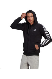 adidas sudadera hombre Essentials Fleece 3 bandas con capucha vista frontal