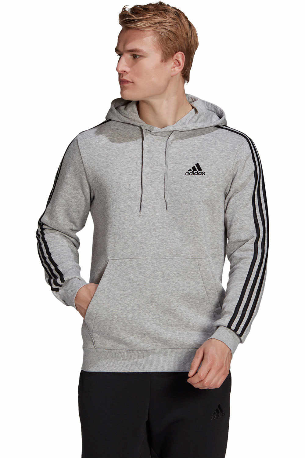 adidas sudadera hombre Essentials Fleece 3 bandas vista frontal