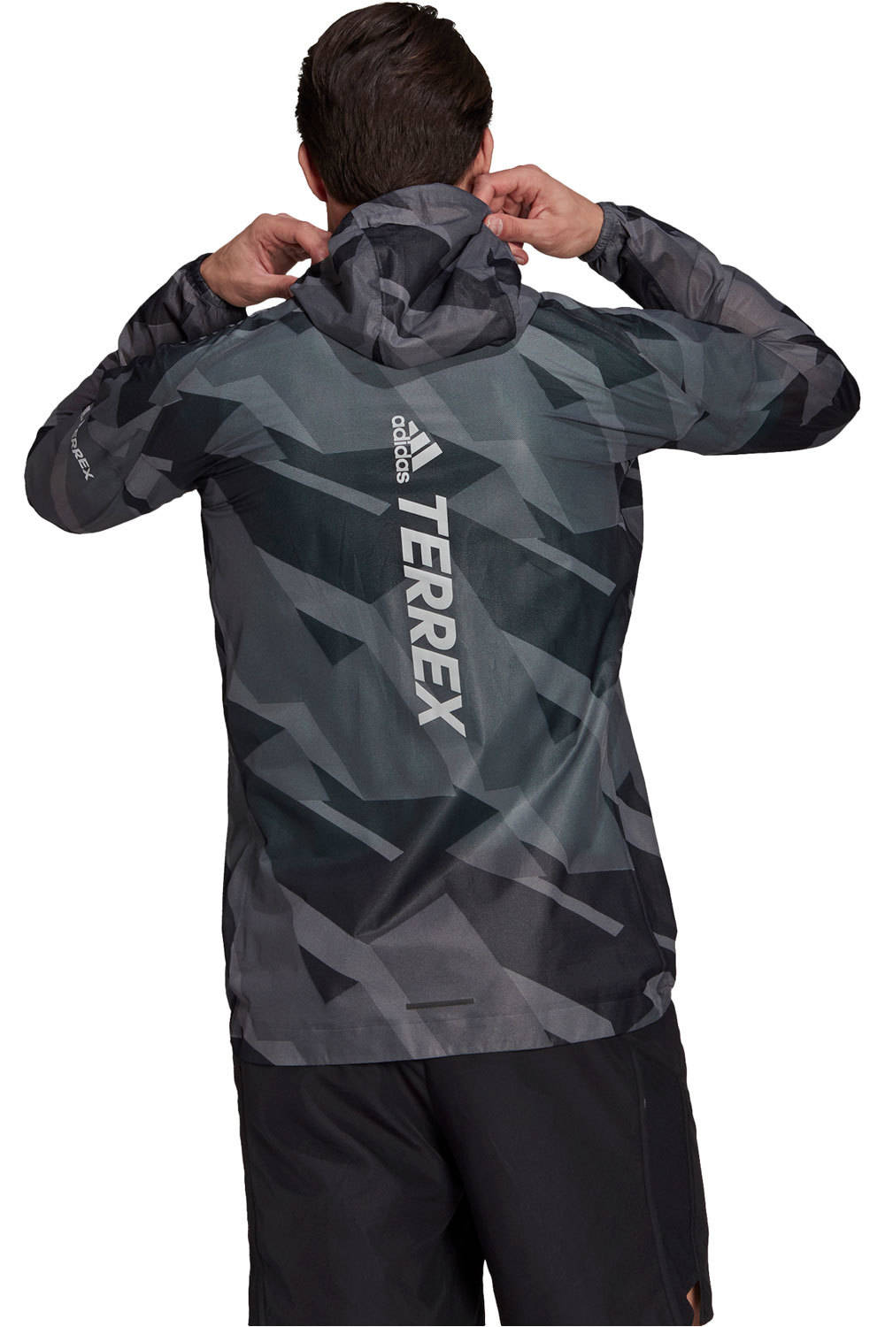 adidas CHAQUETA TRAIL RUNNING HOMBRE Terrex Agravic Graphic 2.5 Layer (impermeable) vista trasera