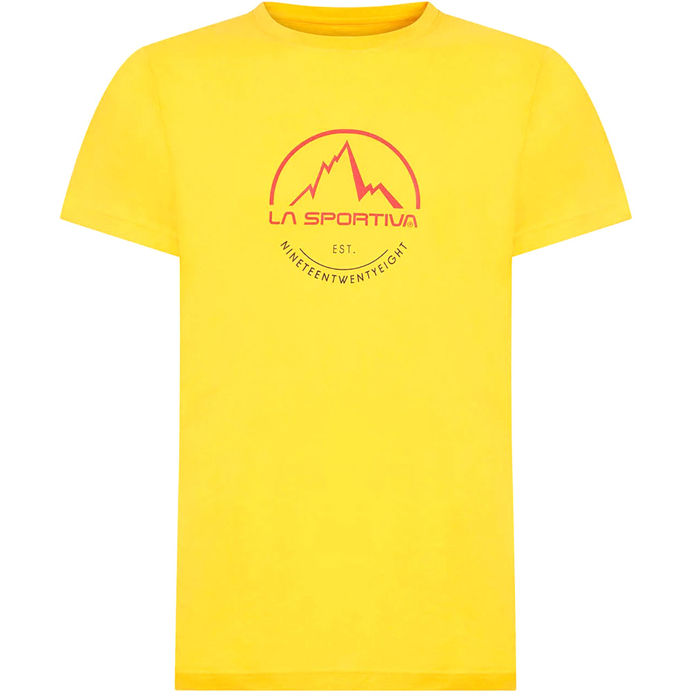 Promo camiseta montaña manga corta hombre Amarillo
