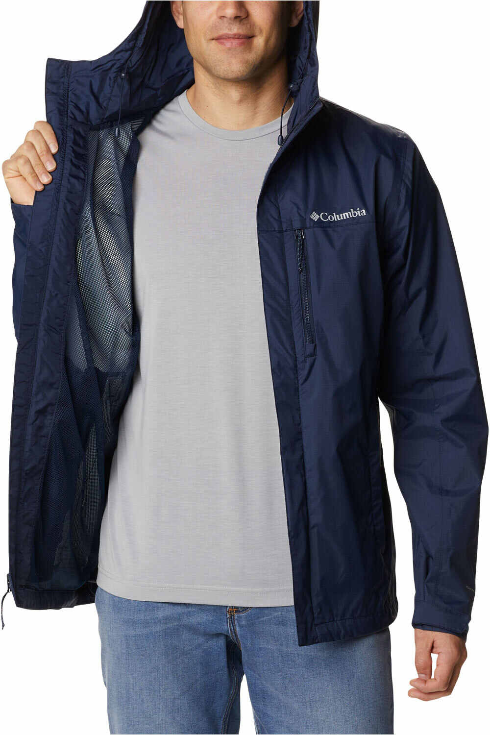 Columbia chaqueta impermeable hombre Pouring Adventure II Jacket vista trasera