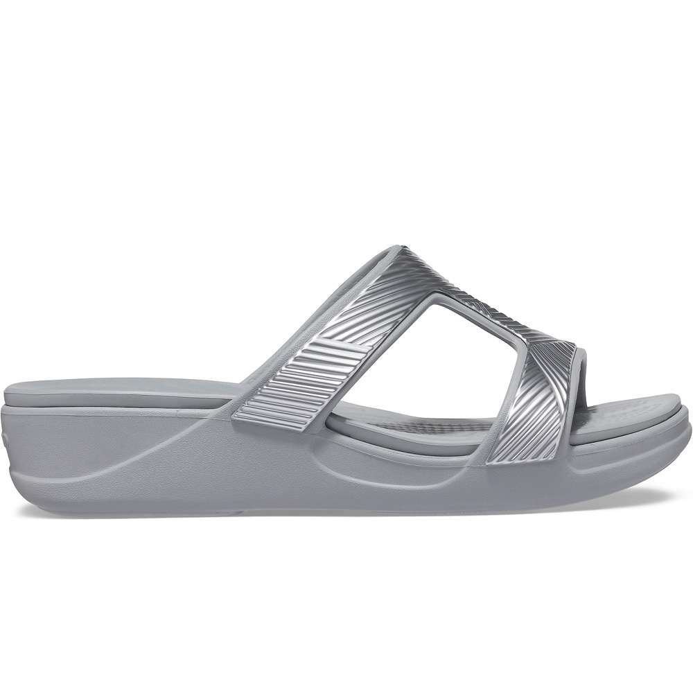 Crocs zueco mujer Crocs Monterey Metallic Slp On Wdg W lateral exterior