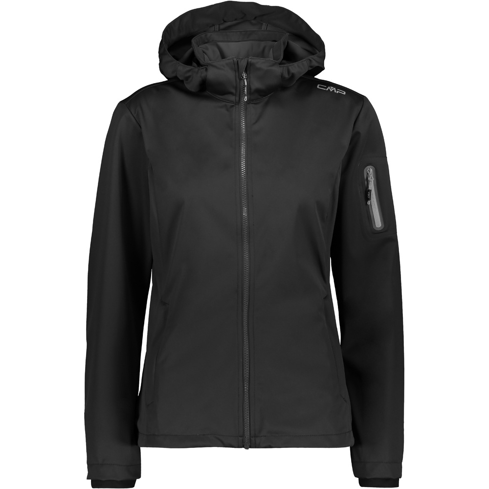 Woman jacket zip hood chaqueta softshell mujer Negro (36)