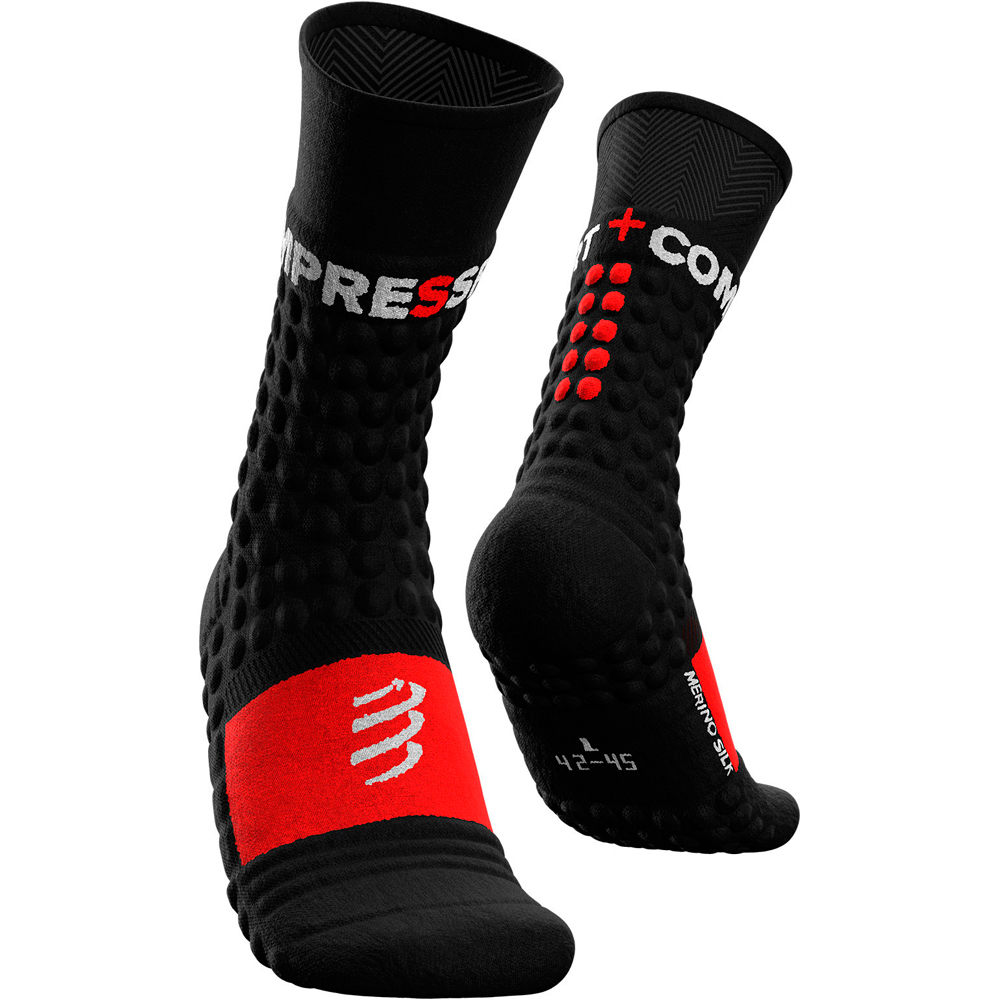 Pro racing socks winter run calcetines running Negro (4)