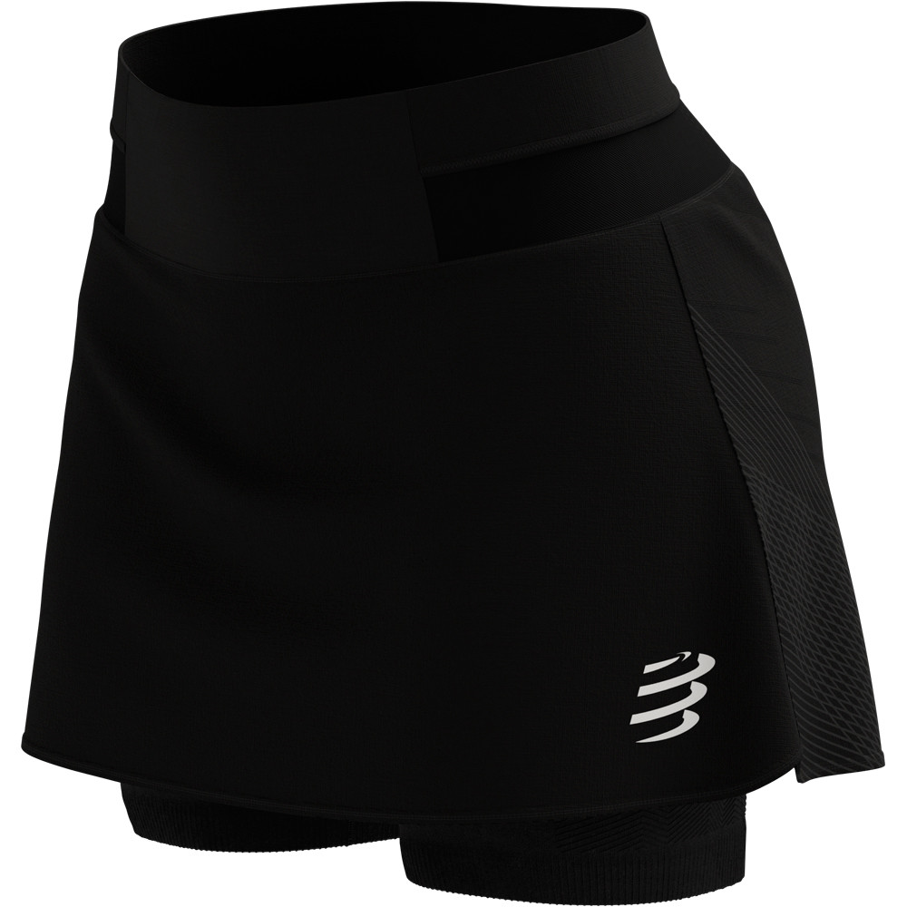 Compressport malla corta running mujer PERFORMANCE SKIRT vista trasera