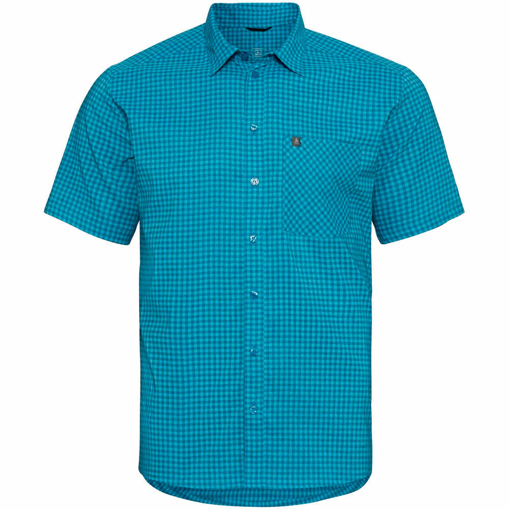 Odlo camisa montaña manga corta hombre Chemise MC NIKKO CHECK vista frontal