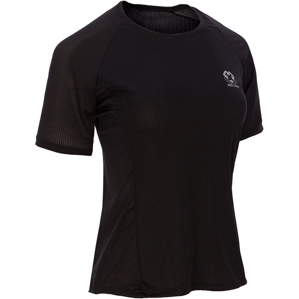 Sport camiseta entrenamiento manga corta mujer Negro (S)