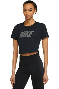 Nike camisetas fitness mujer W NK ONE DF HBR SS STD CRP vista frontal