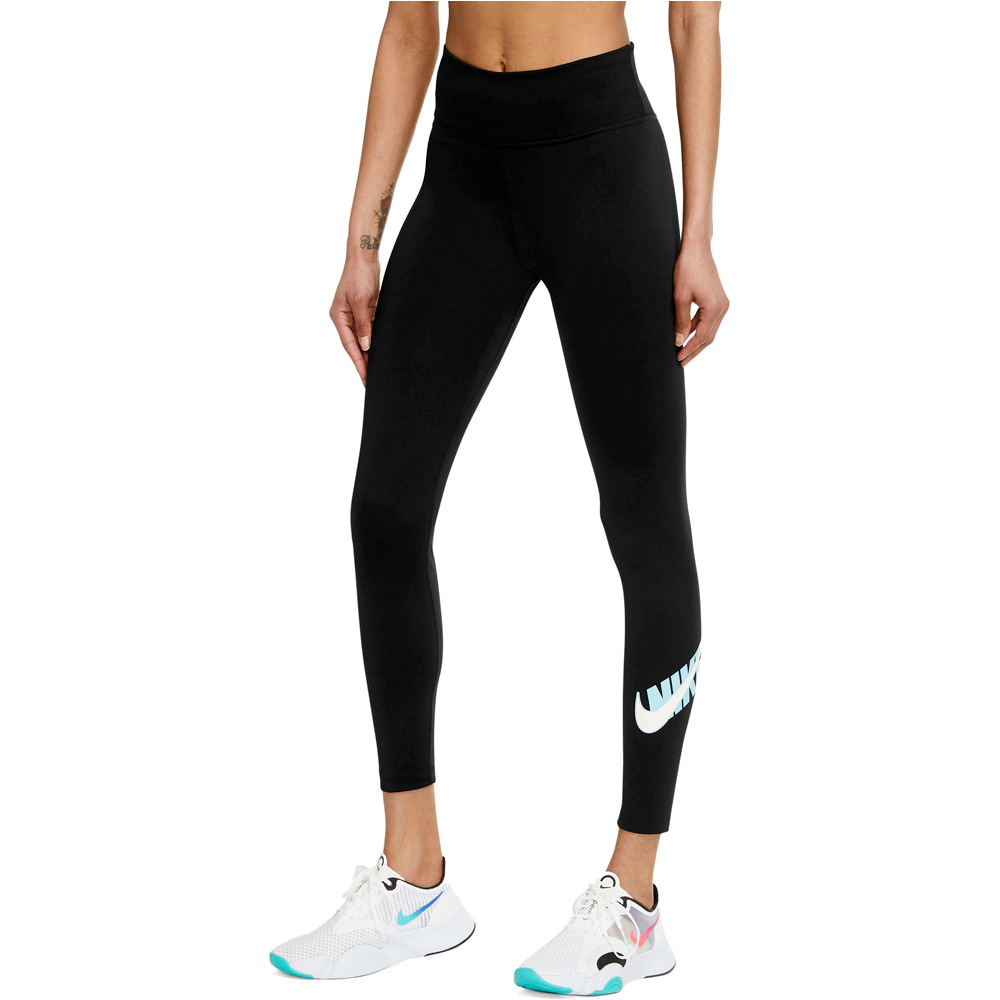 Nike pantalones y mallas largas fitness mujer W NK ONE DF ICNCLSH GRX MR TGT vista trasera