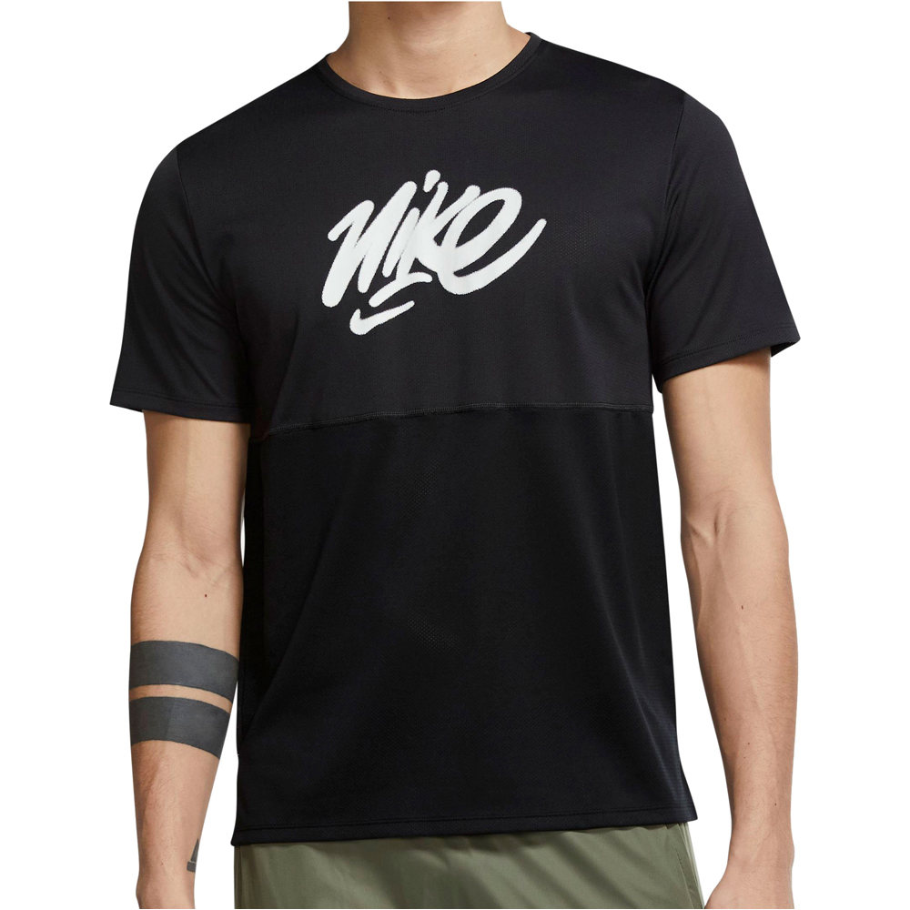 Nike camiseta técnica manga corta hombre M NK DF WR RUN TOP GX SS GRNE vista detalle