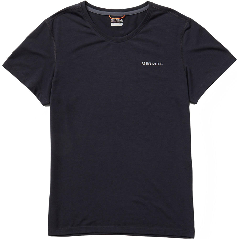 Tencel camisa montaña manga corta mujer Negro
