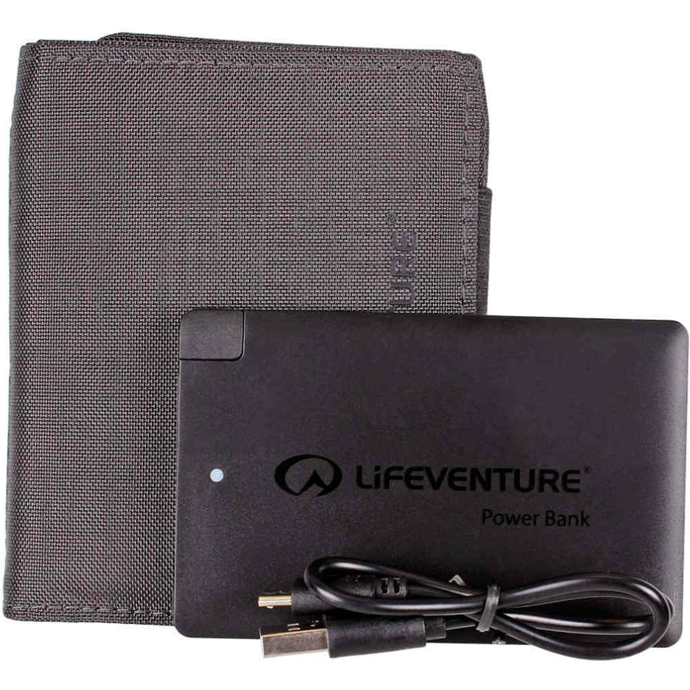 Lifeventure carteras montaña RFiD Charger Wallet with power bank vista frontal