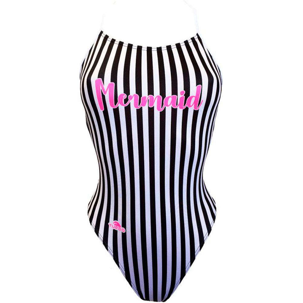 Patron sirene pink mermaid bañador natación mujer Negro (M)