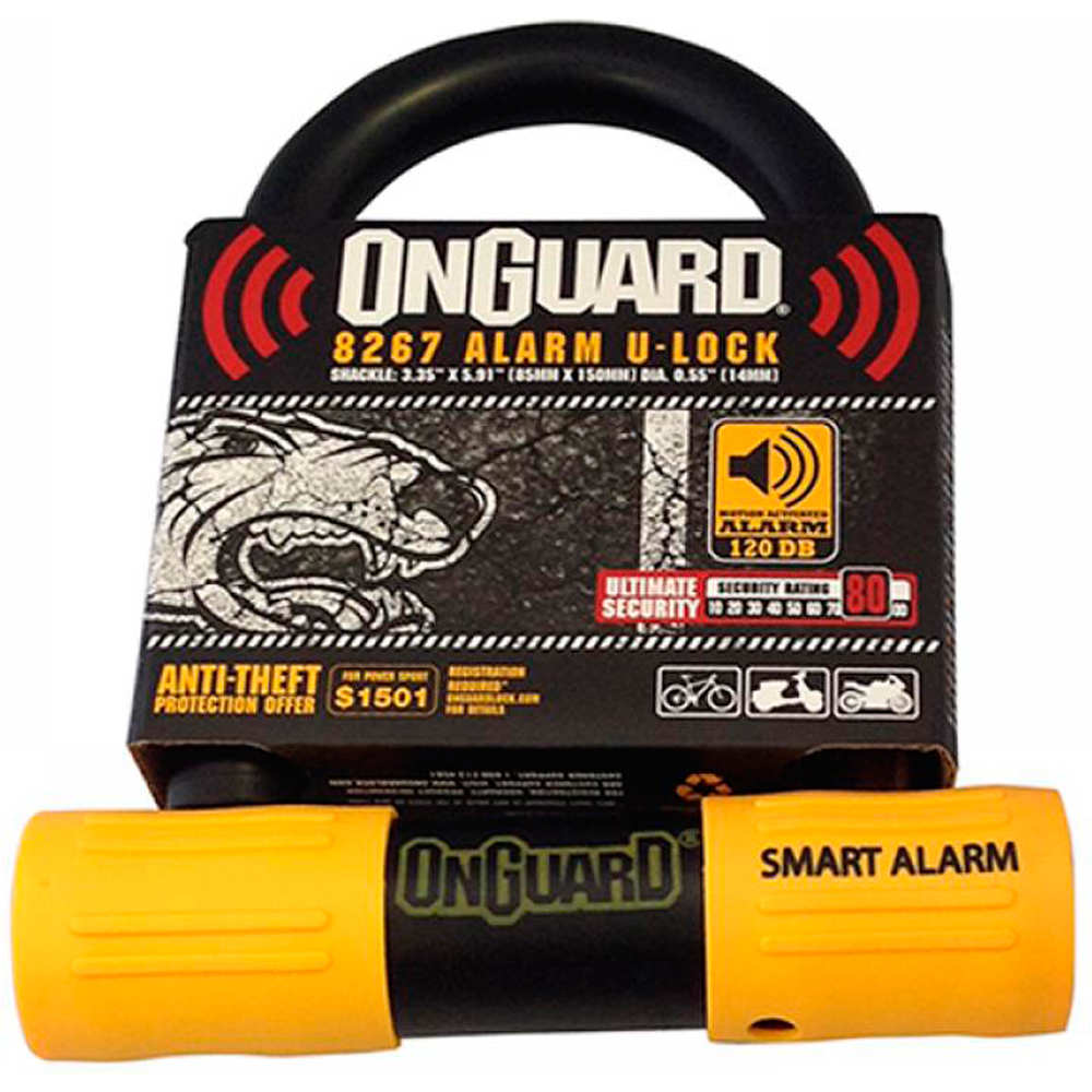 Onguards candado bicicleta CANDADO HORQUILLA ALARMA ONGUARD vista frontal