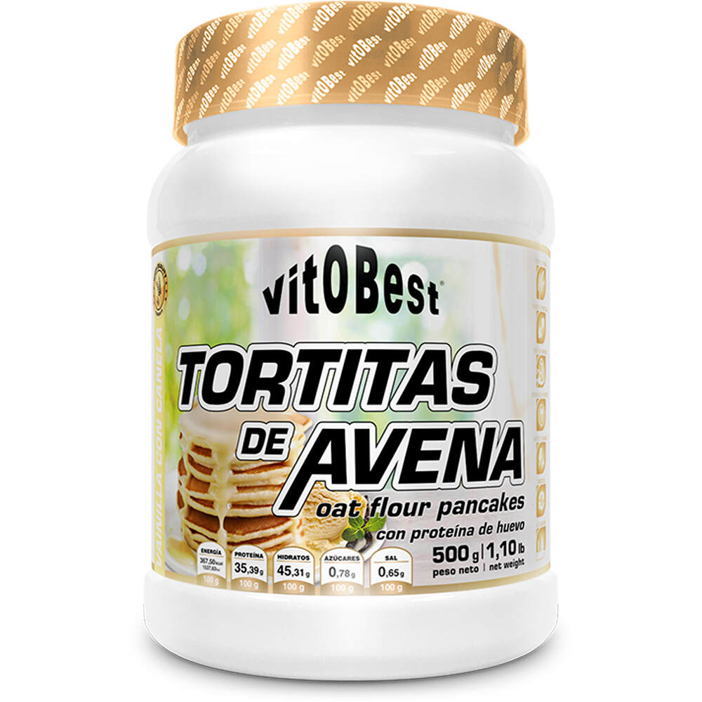 Vitobest Aperitivos/Snacks TORTITAS DE AVENA VAINILLA CANELA 500g vista frontal