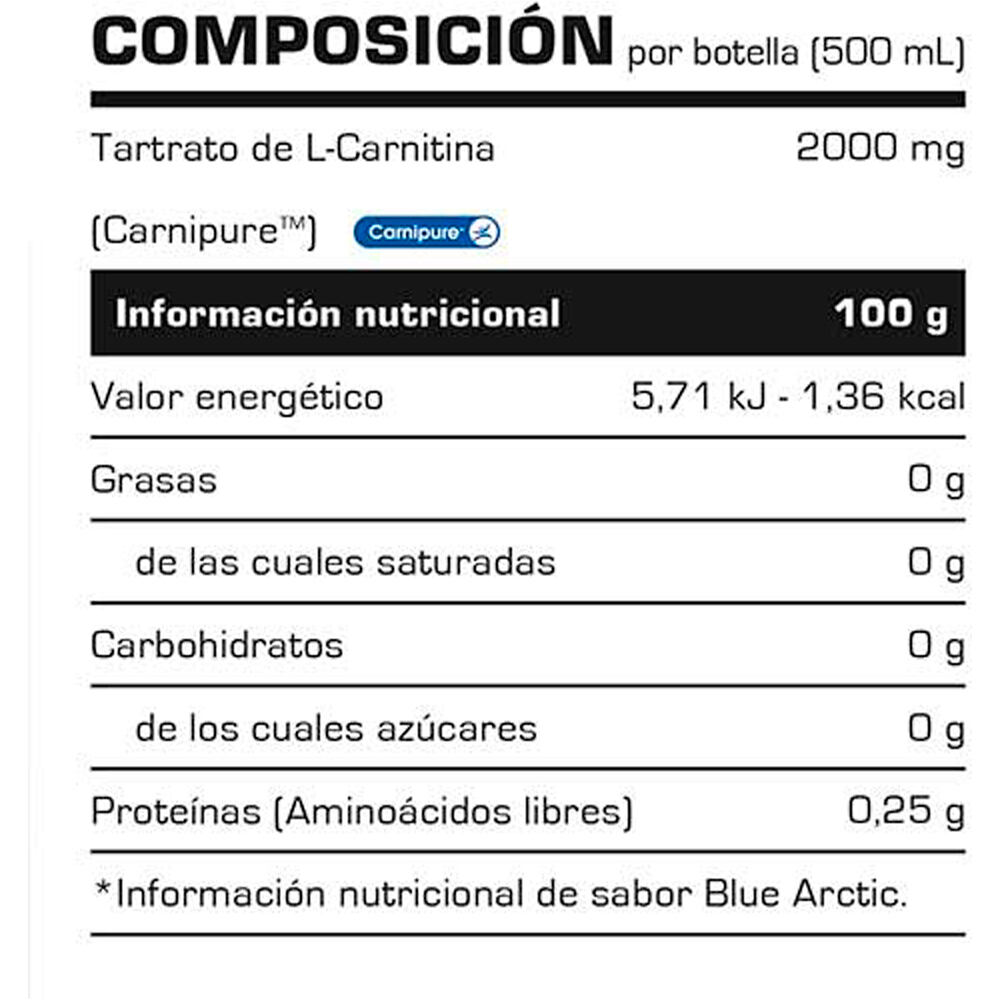 Vitobest L-Carnitina CAJA CARNITINE 2000  BLUE ARCTIC 12 Uds 01