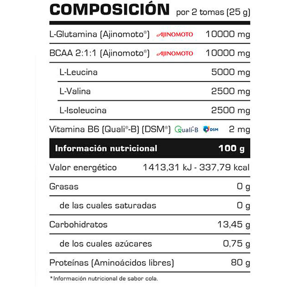 Vitobest Aminoacidos GLUTAMINE + BCAA 500 g LIMON 01