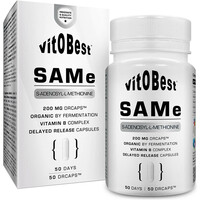 Vitobest complementos nutricionales SAMe 50 DRCaps. vista frontal