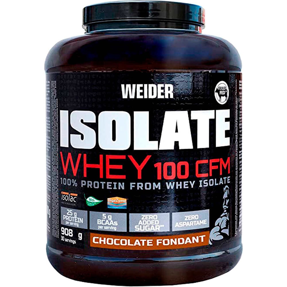 Weider Proteinas Aislado Suero/Whey Isolate Whey 100 CFM Choco 908 g vista frontal