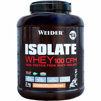 Weider Proteinas Aislado Suero/Whey Isolate Whey 100 CFM Cookies 2 kg vista frontal