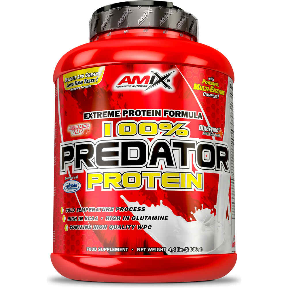 Amix Nutrition proteínas PREDATOR PROTEIN 2 KG Fresa vista frontal